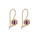 Aros Oro Miel 18kt Colgante con Gota de Amatista 5mm - Miniatura 3