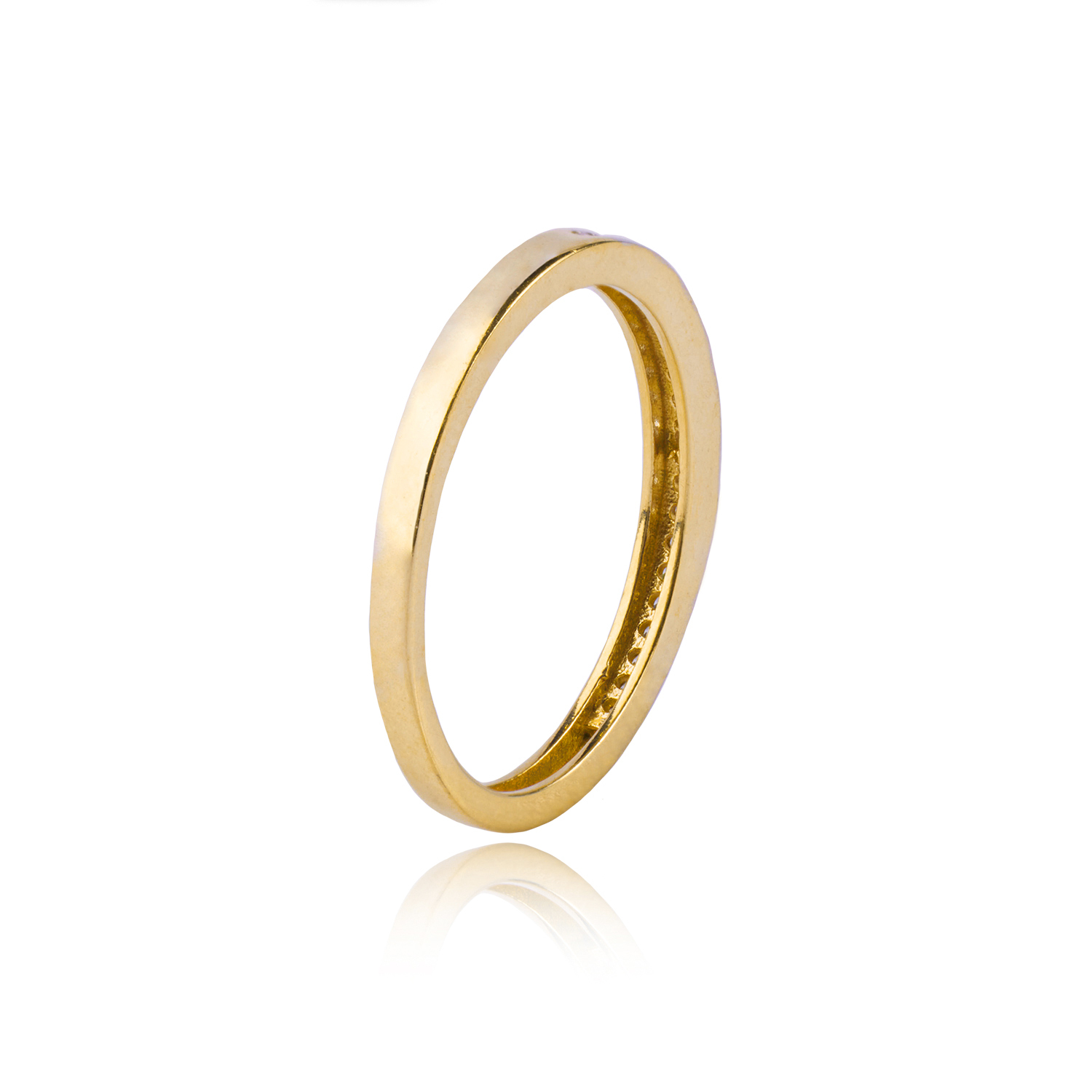 Anillo Compromiso de Oro 18Kt Medio Cintillo Riel AUB 2