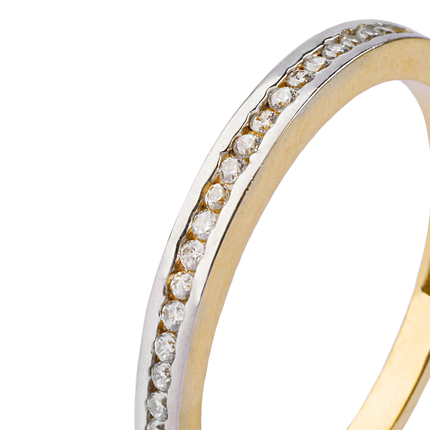 Anillo Compromiso de Oro 18Kt Medio Cintillo Riel AUB 3