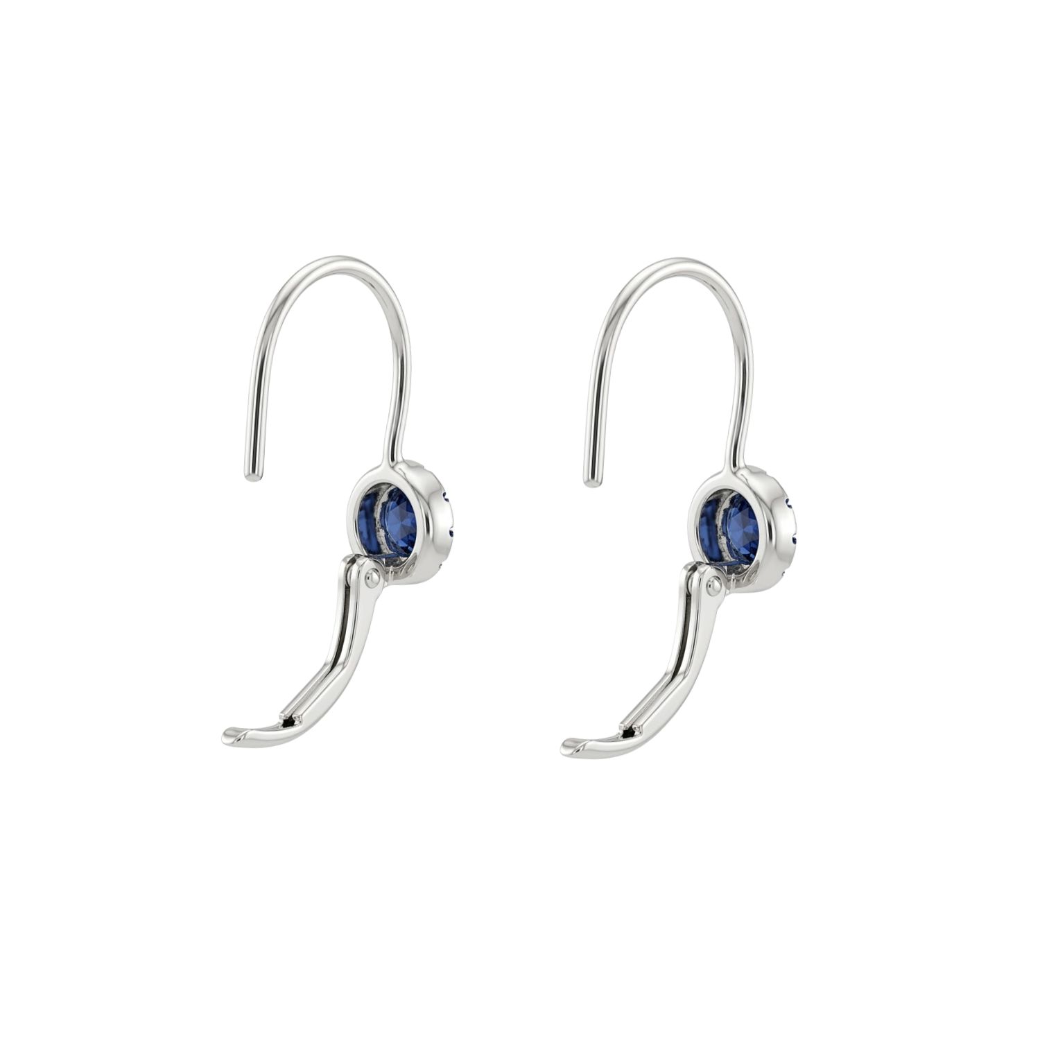 Aros  Oro 18kt Colgantes  Diamantes 9Pts con Zafiro 2