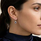 Aros  Oro 18kt Colgantes  Diamantes 9Pts con Zafiro - Miniatura 4