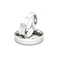 Par Argollas Matrimonio de Oro Blanco 18kt con Diamante 3x2Pts Corte Brillante 4,0mm Modelo Gio - Miniatura 1