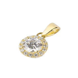 Colgante de Oro 18kt Circulo Piedra Circon