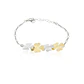 Pulsera de Plata Esterlina 925 Hojas Trebol Bicolor - Miniatura 1