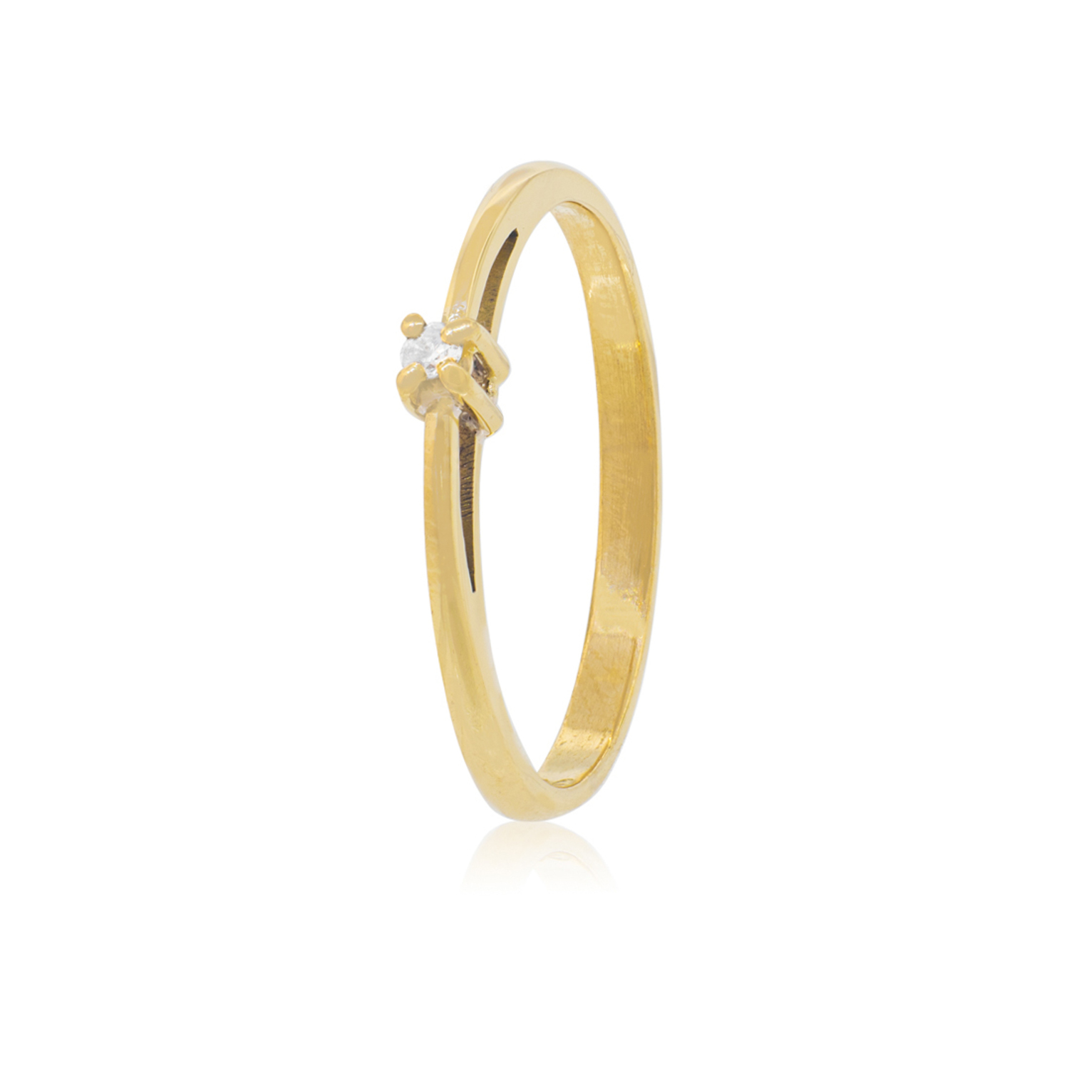 Anillo de compromiso Oro Amarillo 18kt Modelo Mónaco Diamante Solitario de 10ptos 1