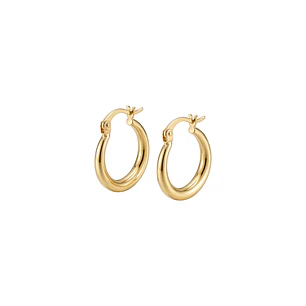 Aros Oro Amarillo 18kt Argollas Bote 17MM
