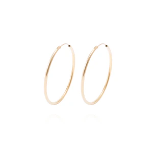 Aros Revestida en Oro 18kt Argollas Grandes Lisas