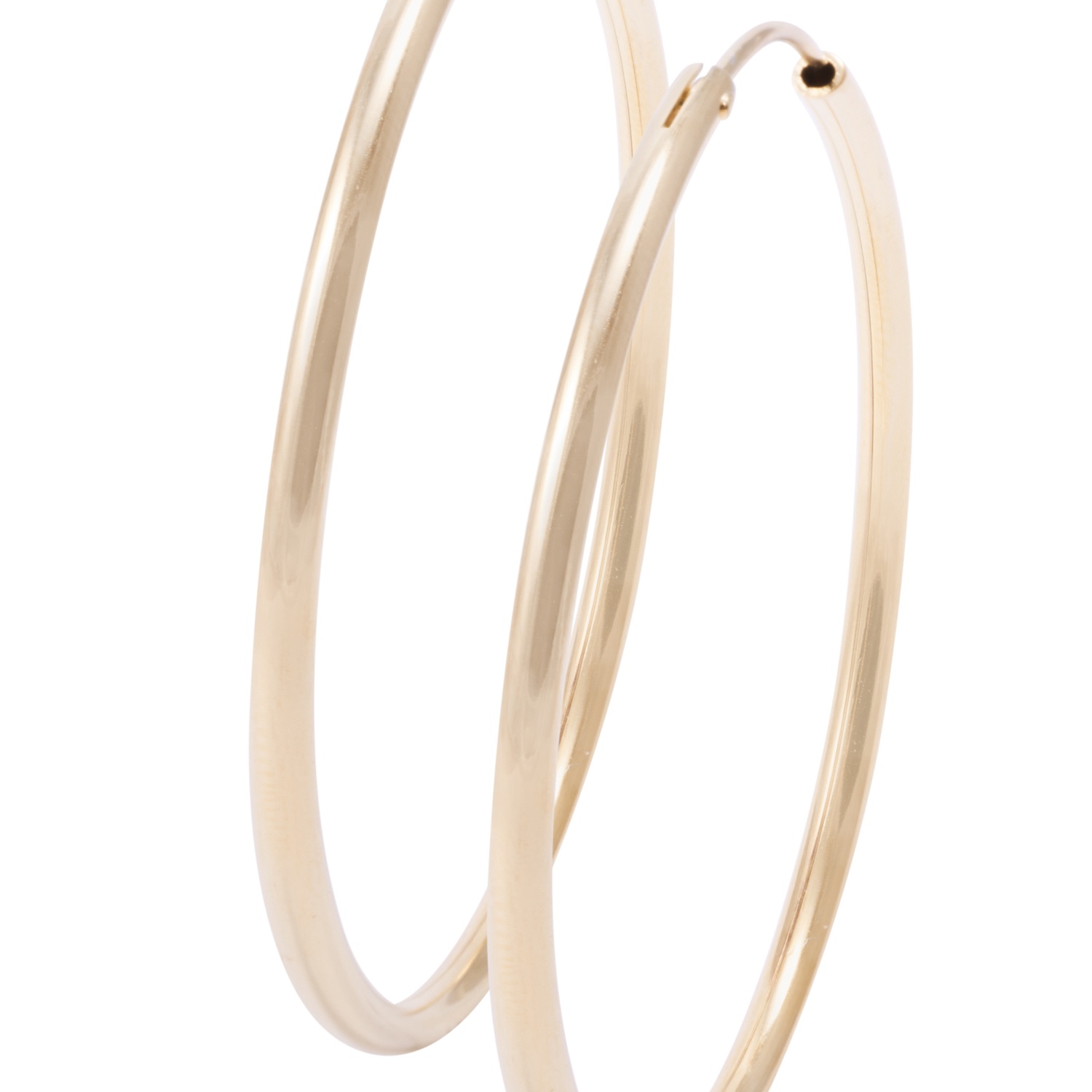Aros Revestida en Oro 18kt Argollas Grandes Lisas 2