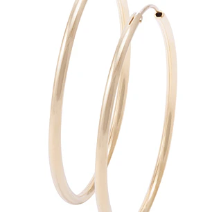 Aros Revestida en Oro 18kt Argollas Grandes Lisas