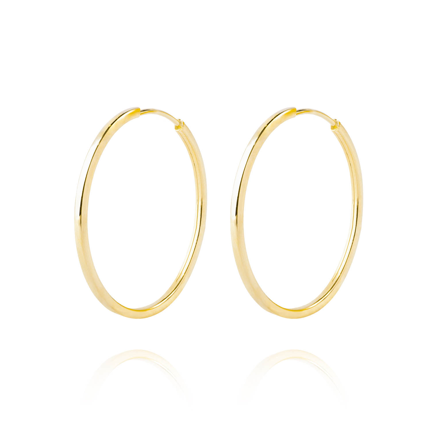 Aros de Oro 18kt Argollas Lisa tipo Tubulares 1