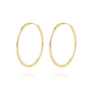 Aros de Oro 18kt Argollas Lisa tipo Tubulares