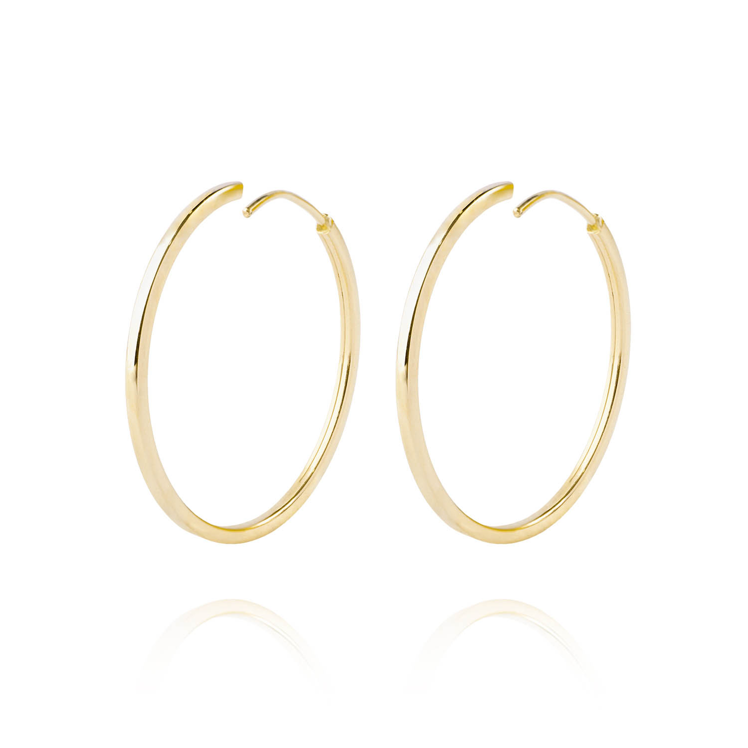 Aros de Oro 18kt Argollas Lisa tipo Tubulares 2