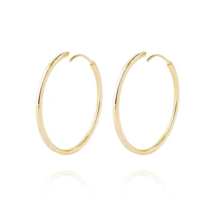 Aros de Oro 18kt Argollas Lisa tipo Tubulares