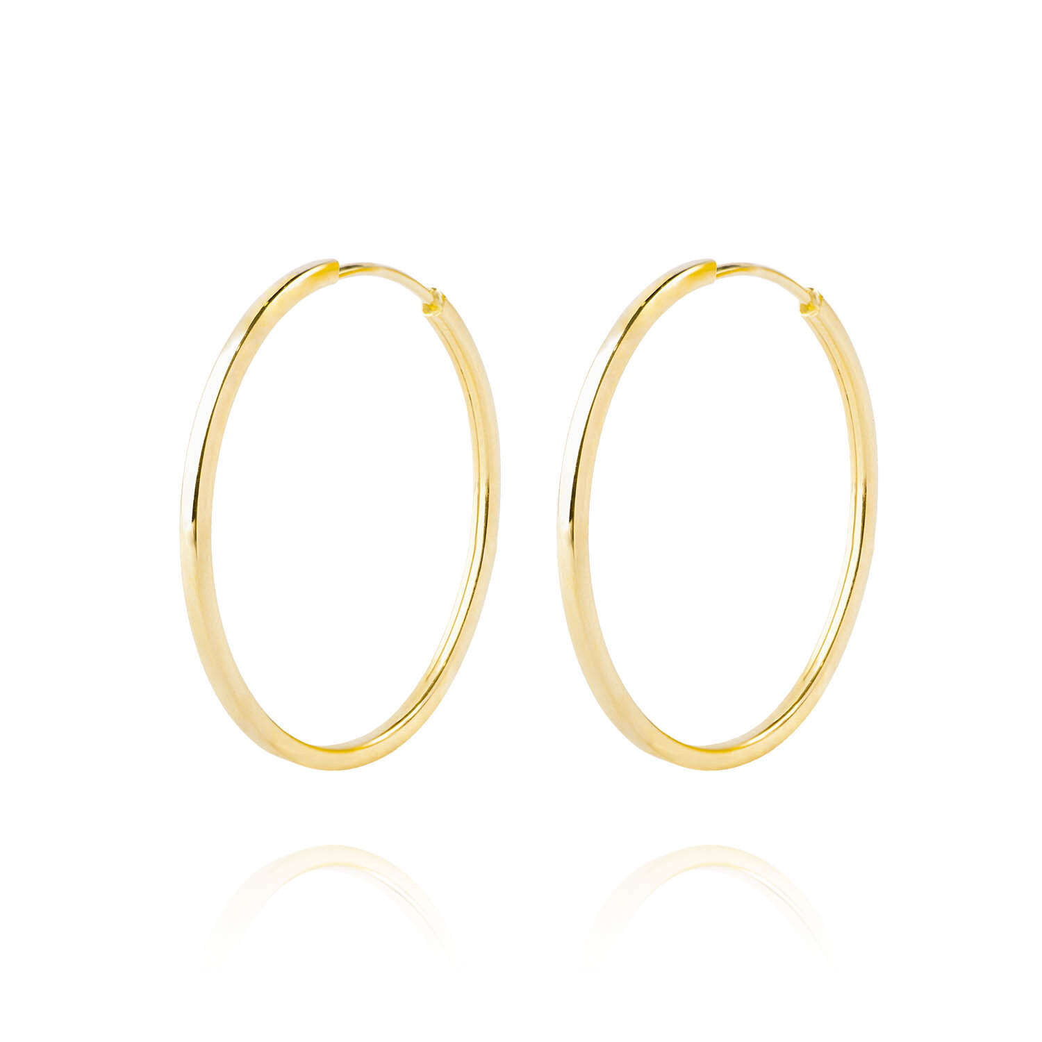 Aros de Oro 18kt Argollas Lisa tipo Tubulares 3