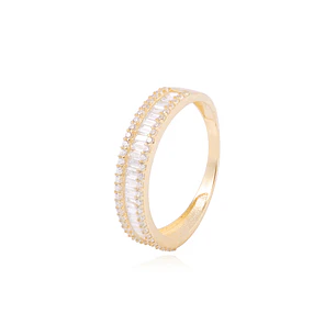 Anillo Compromiso de Oro 18Kt Doble Sendero