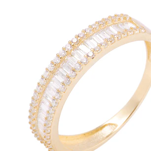 Anillo Compromiso de Oro 18Kt Doble Sendero