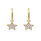 Aros de Plata Esterlina 925 Argollas Estrella Revestido en Oro 18kt - Miniatura 1