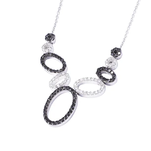 Collar Oro Blanco 18kt Óvalos Diamantes 52 Pts