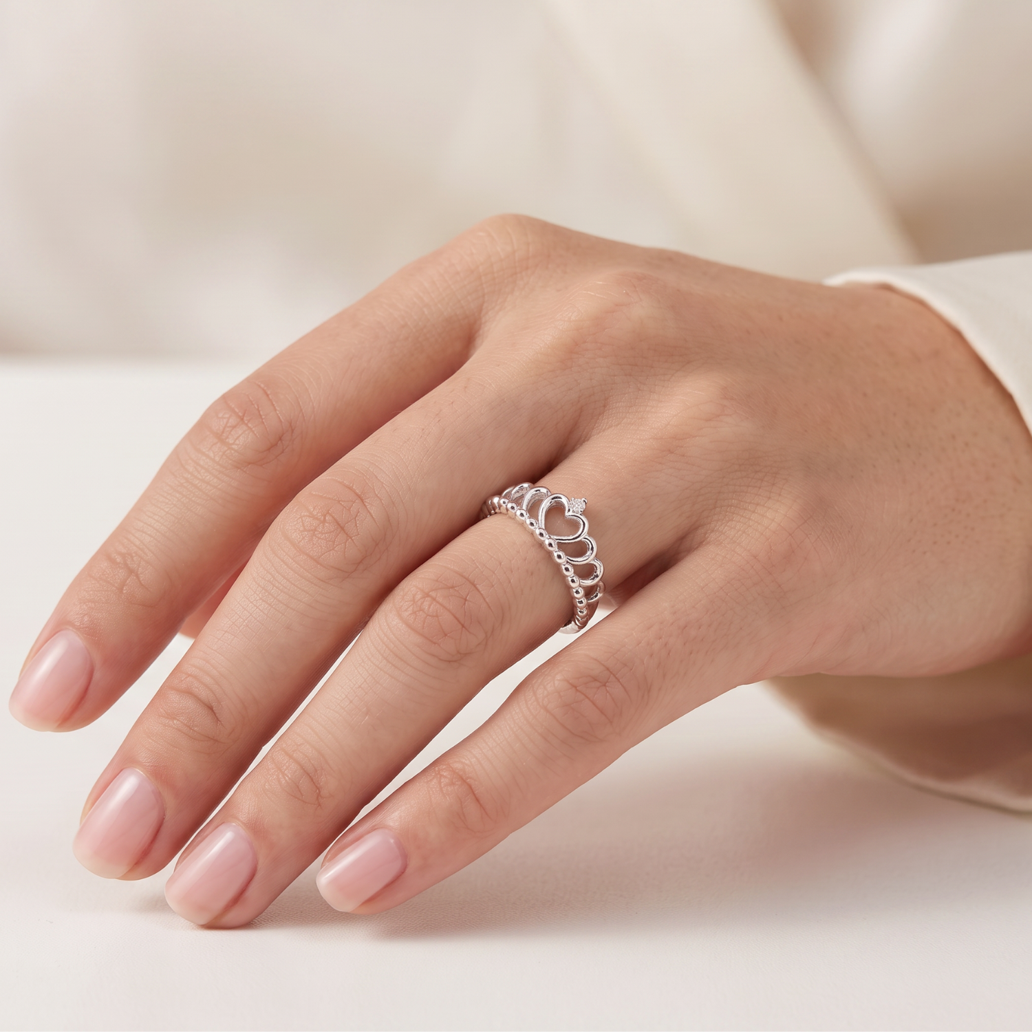 Anillo de Plata Esterlina 925 Corona Ajustable 4