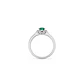 Anillo Oro Blanco 18kt Diamantes 7 Pts Esmeralda Central 5MM - Miniatura 2