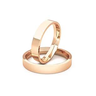 Par Argollas Matrimonio de Oro 18kt Modelo Tubo ErgoFit PORTUS 3,5mm Oro Miel