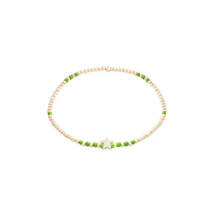 Pulsera de Plata Esterlina 925 Estrella verde Bañado en Oro 14kt