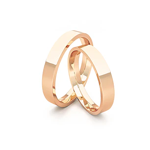 Par Argollas Matrimonio de Oro 18kt Modelo Tubo ErgoFit PORTUS 3,5mm Oro Miel