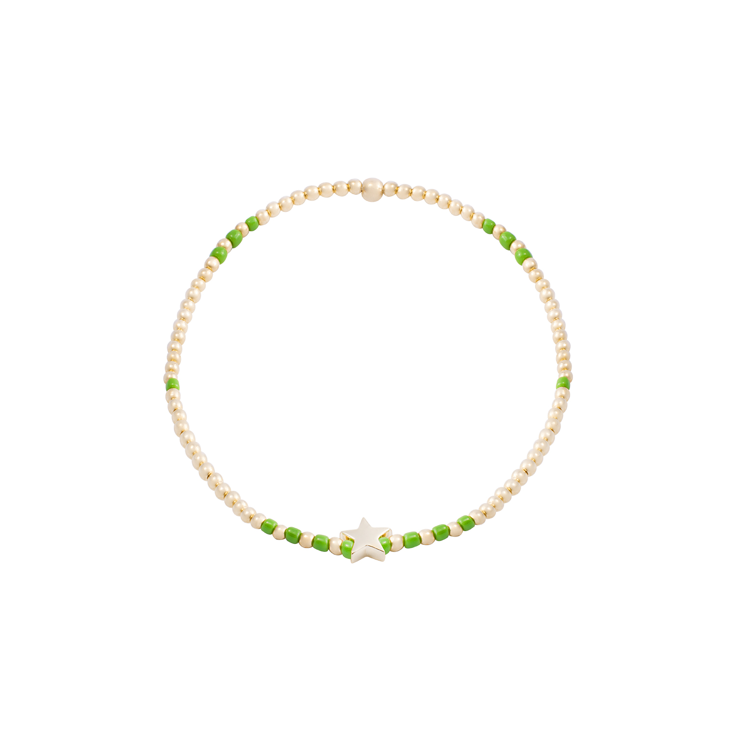 Pulsera de Plata Esterlina 925 Estrella verde Bañado en Oro 14kt 3