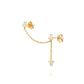 Piercing de Plata Esterlina 925 Flor colgantes Bañado en Oro 14kt - Miniatura 1