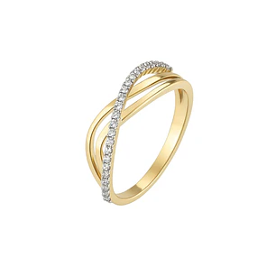Anillo Compromiso de Oro 18Kt Medio Cintillo Riel Doble Circón