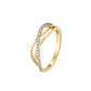 Anillo Compromiso de Oro 18Kt Medio Cintillo Riel Doble Circón - Miniatura 3