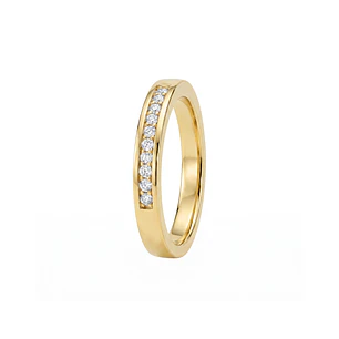 Anillo Oro Amarillo 18kt Diamantes 11 Pts 1/2 Cintillo