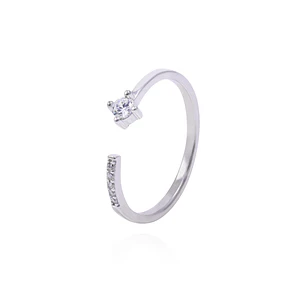 Anillo de Plata Esterlina Abierto Con Circones