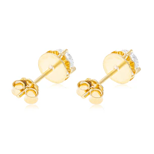Aros de Oro 18kt Chatón de Amatista Circonita 5mm