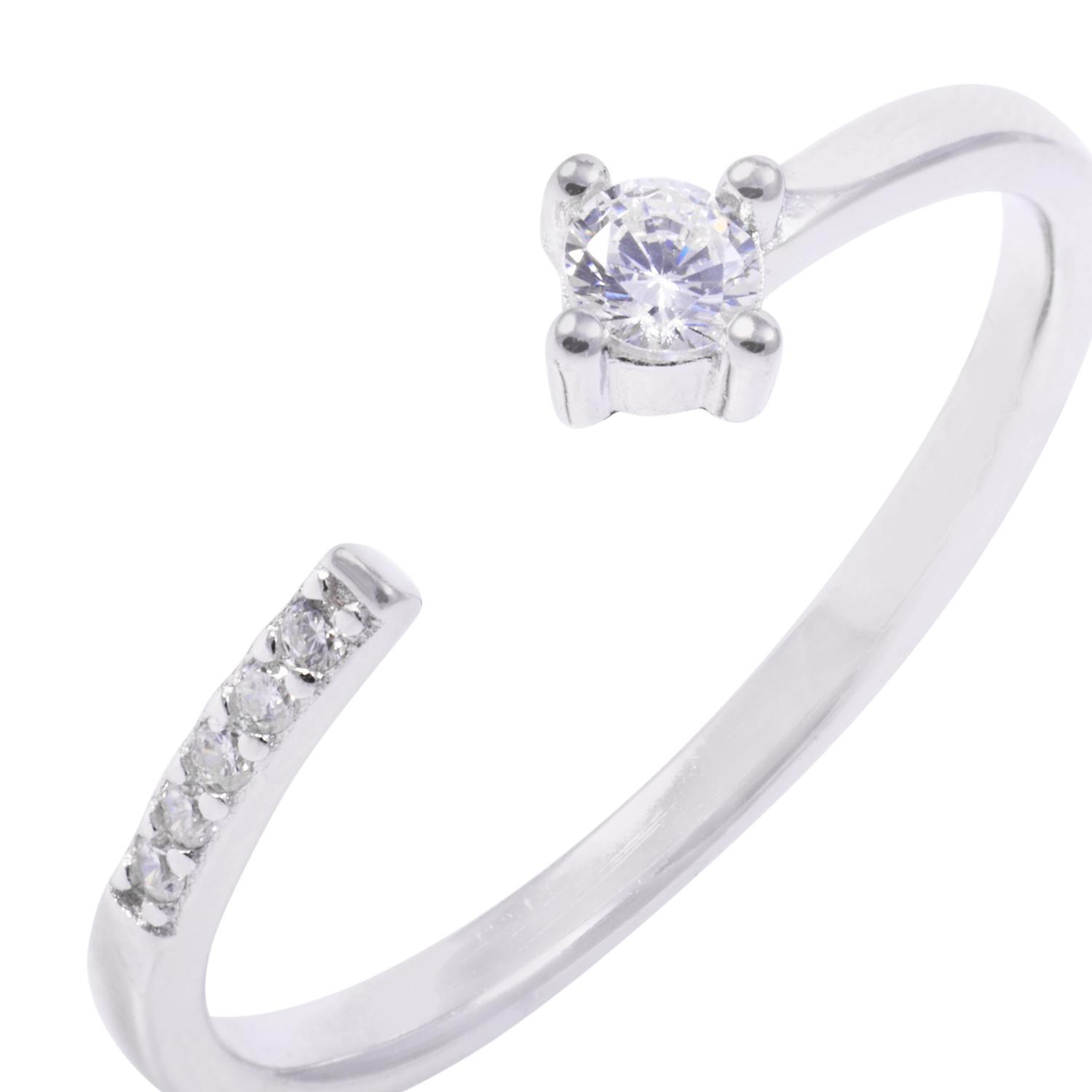 Anillo de Plata Esterlina Abierto Con Circones 2