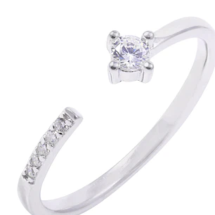 Anillo de Plata Esterlina Abierto Con Circones