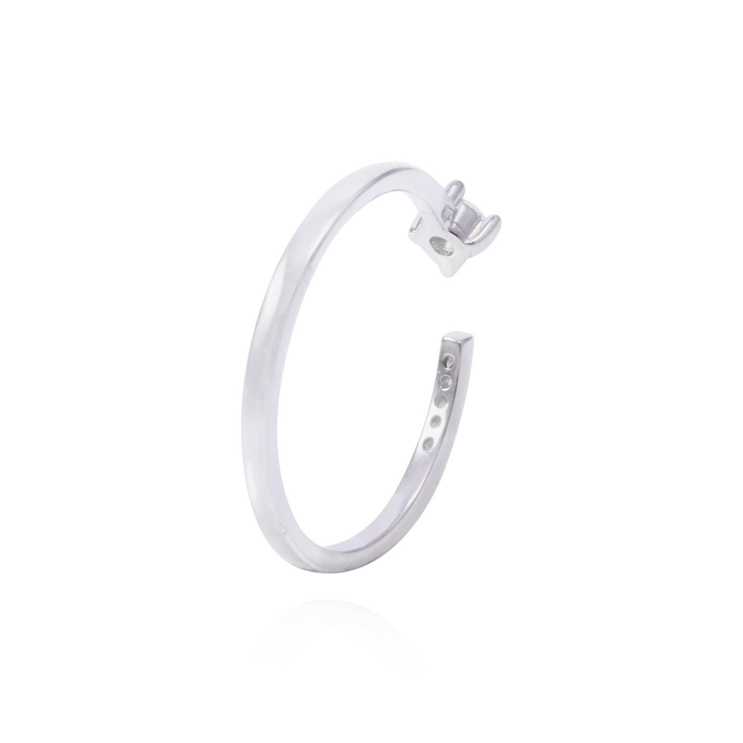 Anillo de Plata Esterlina Abierto Con Circones 3