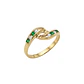 Anillo Oro Miel 18kt Vínculo con Esmeraldinas y Circonitas - Miniatura 2