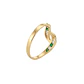 Anillo Oro Miel 18kt Vínculo con Esmeraldinas y Circonitas - Miniatura 3