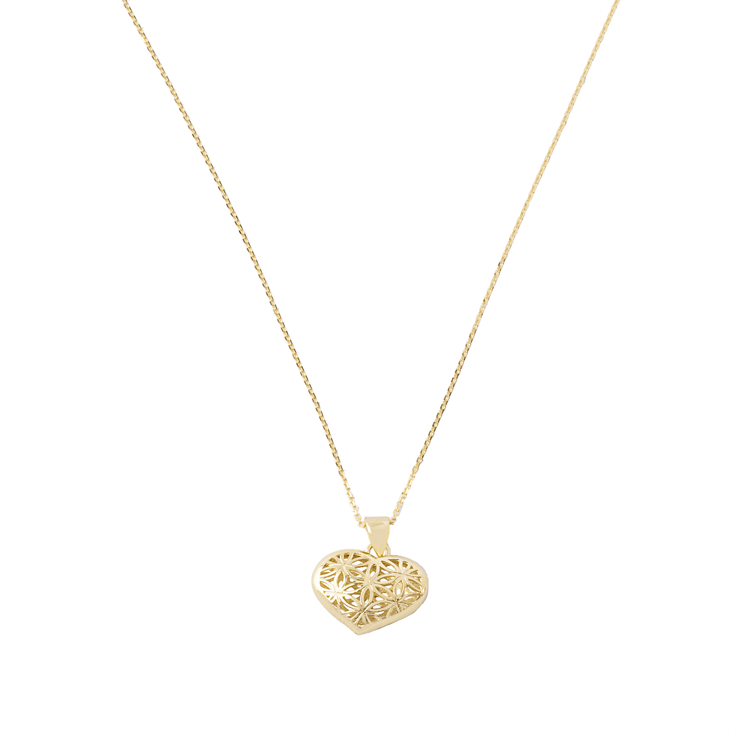 Colgante de Oro 18kt Corazon Globo Calado 2