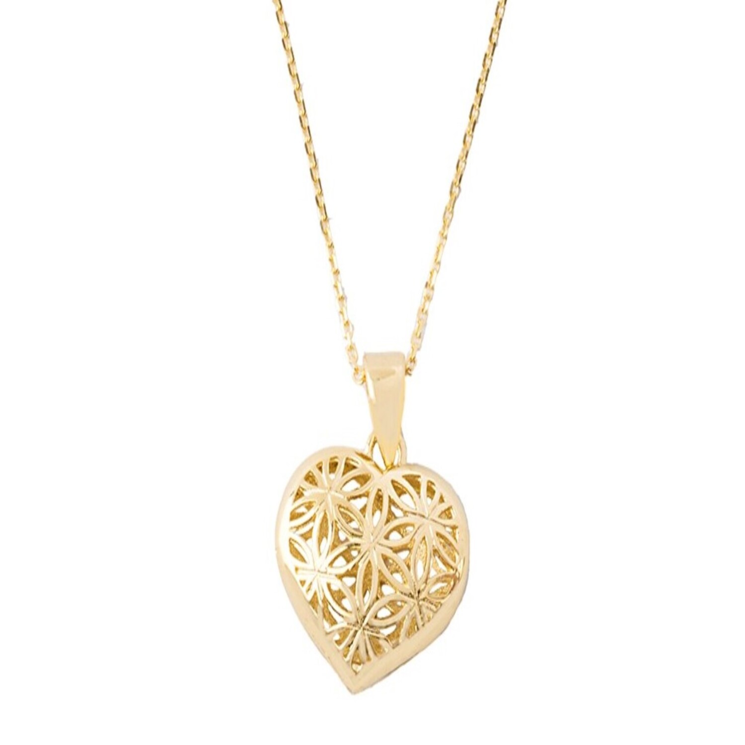 Colgante de Oro 18kt Corazon Globo Calado 3