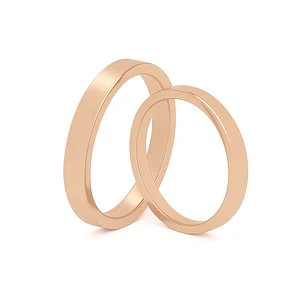 Par Argollas Matrimonio de Oro Miel 18kt Tubo Ferrada de 3,5mm