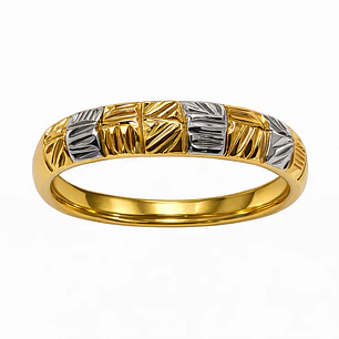 Anillo Oro Amarillo 18kt Tricolor