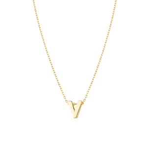 Collar de Oro 18kt Letra V