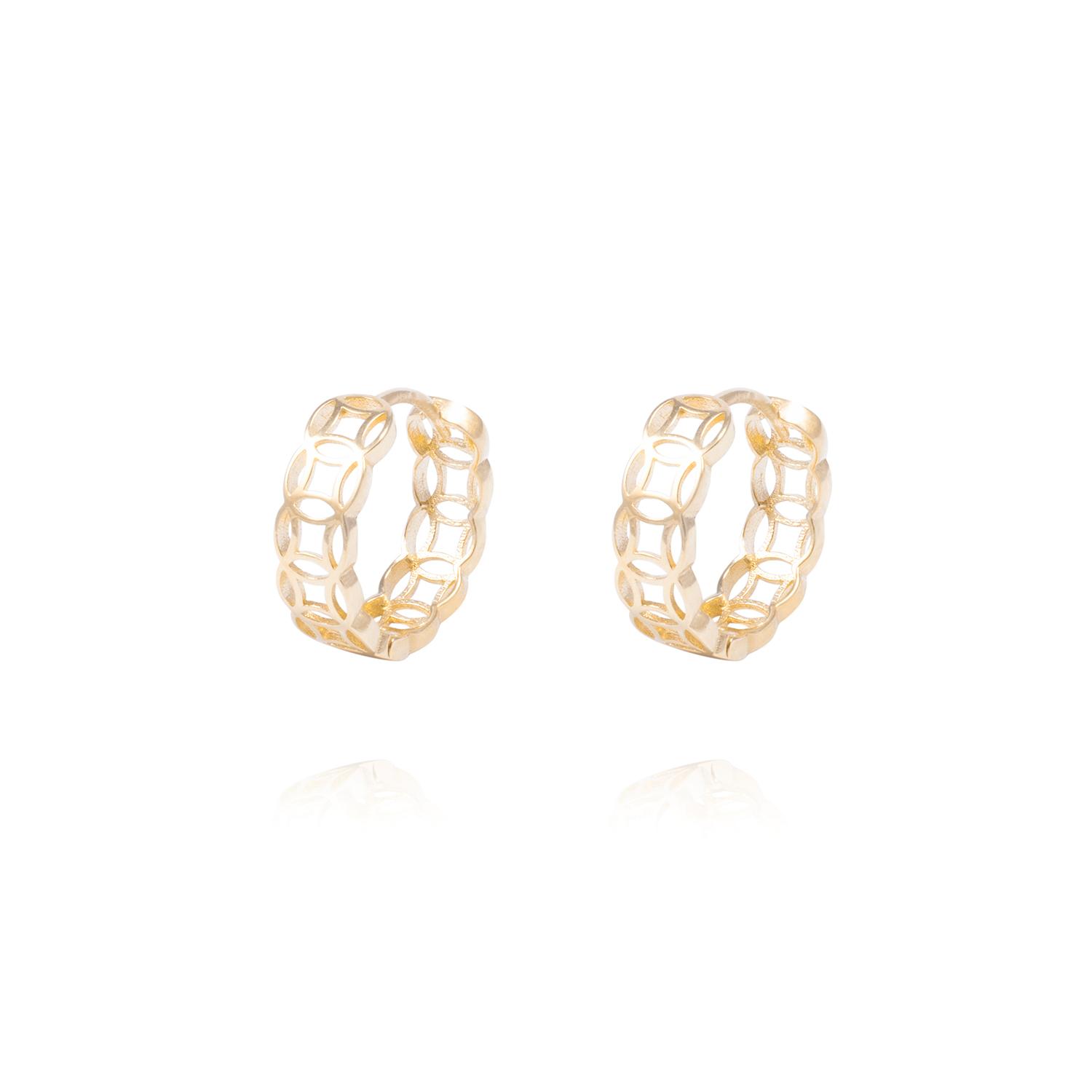 Aros de Oro 18Kt Argolla Filigrama Pequeña 1