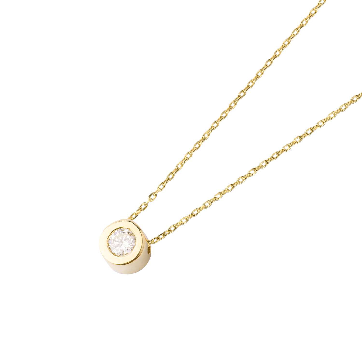 Collar de Oro 18kt con Diamantes de Punto de Luz 8 Pts Totales Corte Brillante SI/H 1