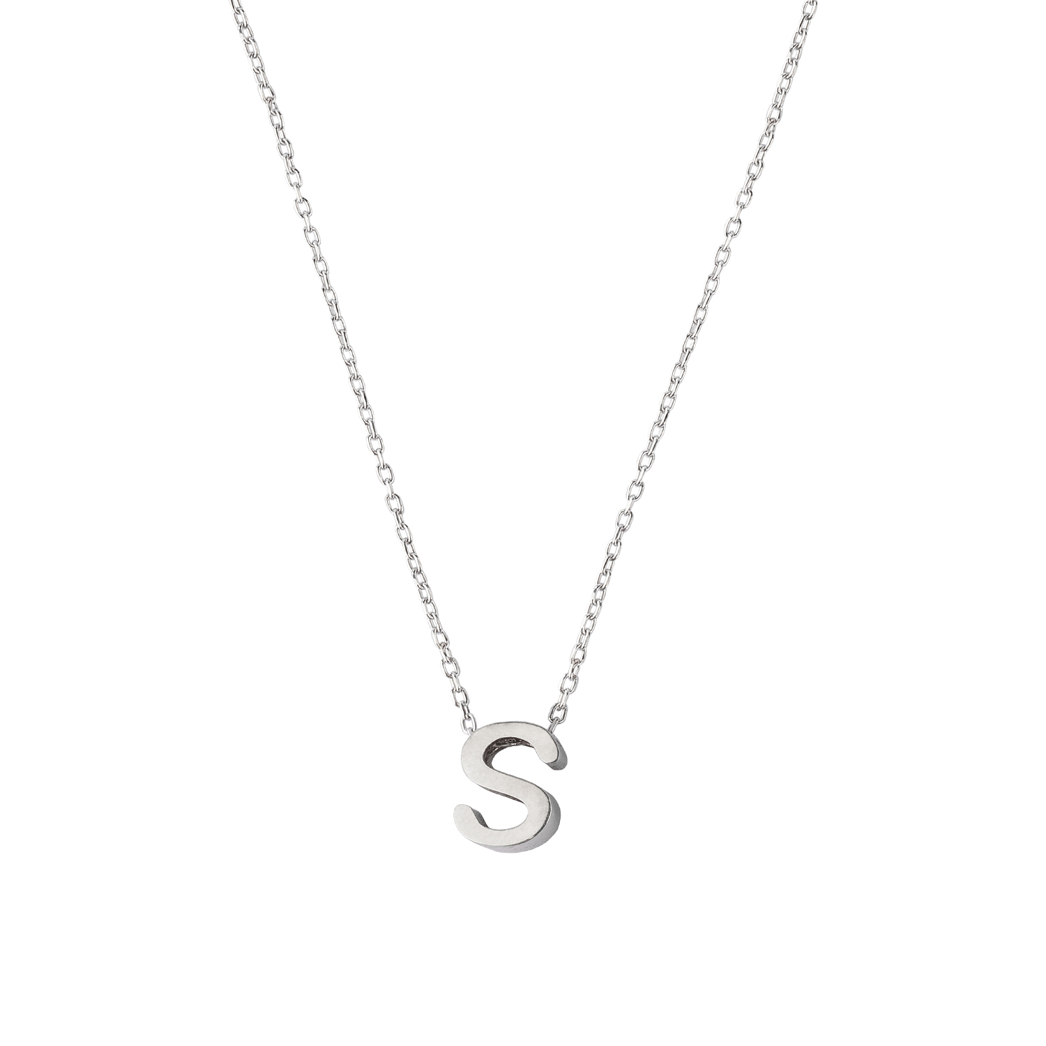 Collar de Plata Esterlina 925 Letra S 2