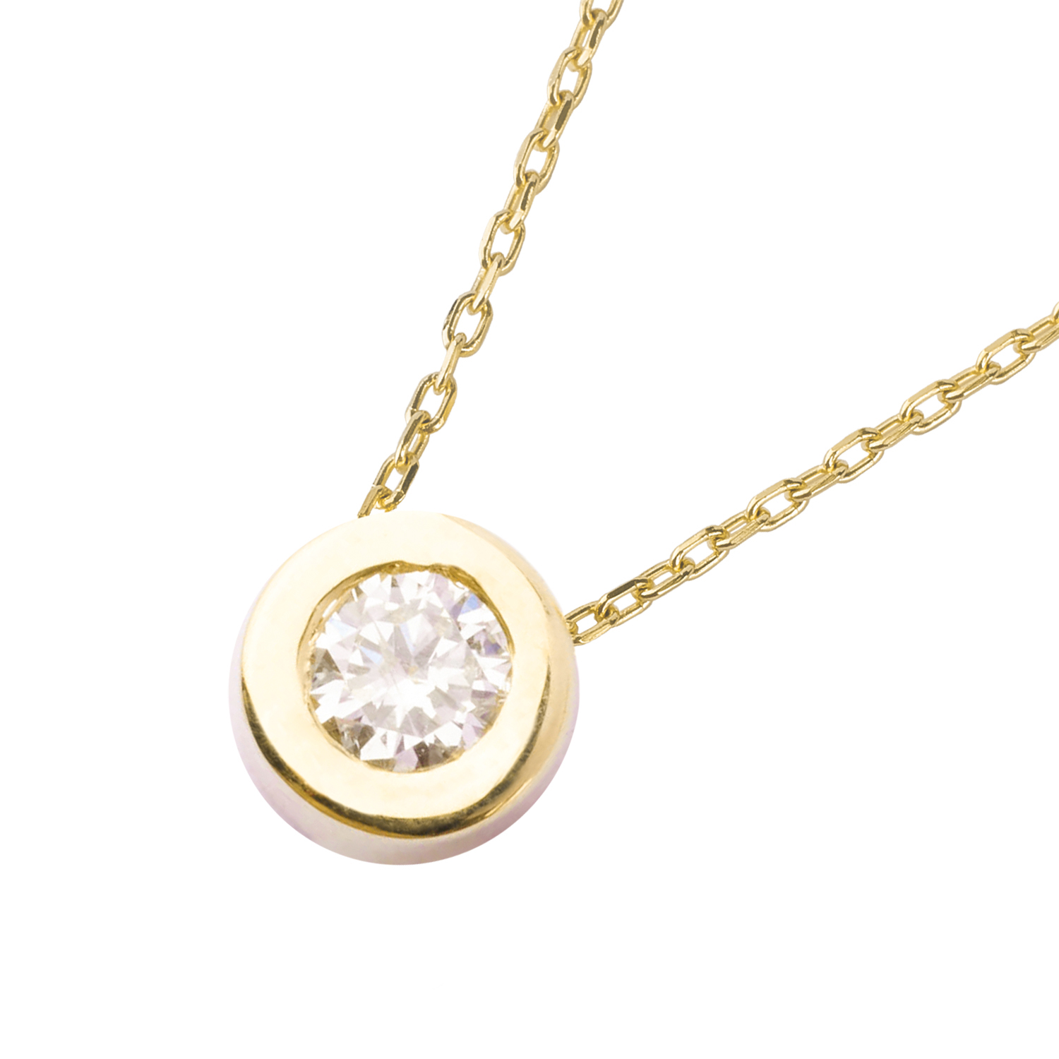 Collar de Oro 18kt con Diamantes de Punto de Luz 8 Pts Totales Corte Brillante SI/H 2