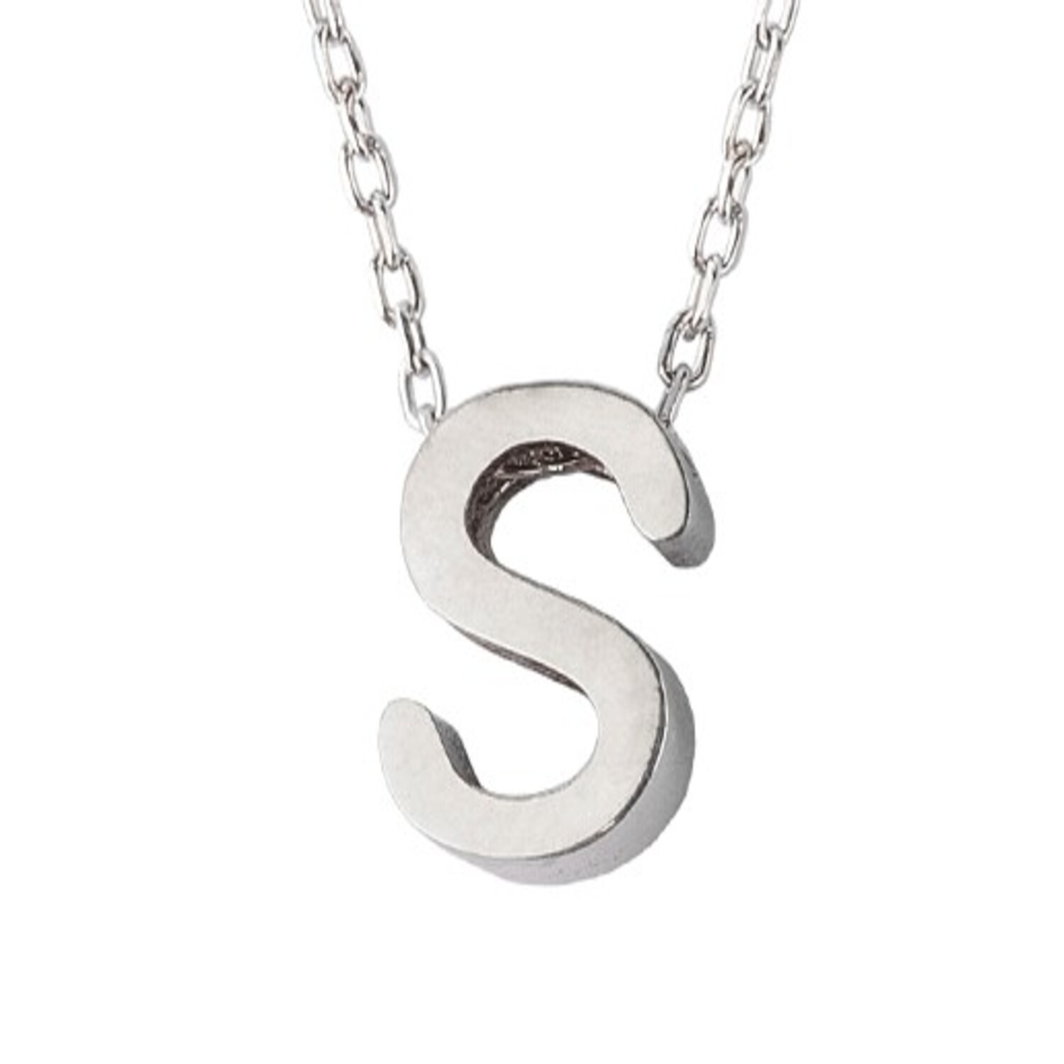 Collar de Plata Esterlina 925 Letra S 3