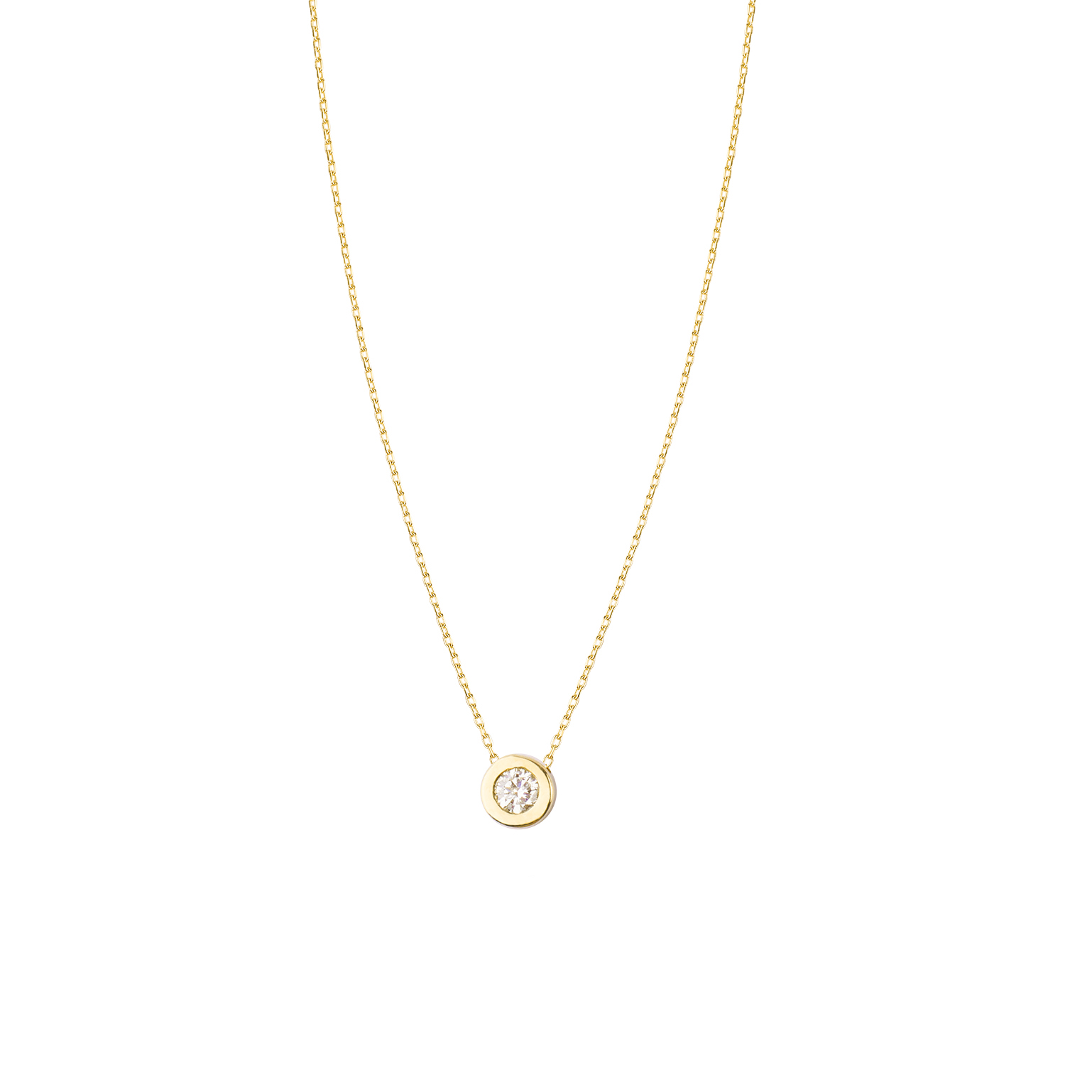 Collar de Oro 18kt con Diamantes de Punto de Luz 8 Pts Totales Corte Brillante SI/H 3